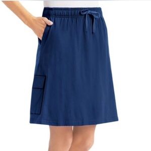 Collections ETC Drawstring Side Pocket Cargo Knit Skort with Attached Shorts